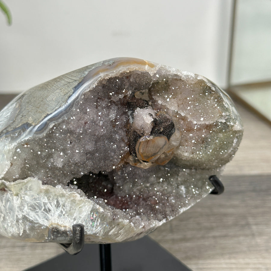 Rainbow Quartz Druzy on Metal Stand - MWS2850