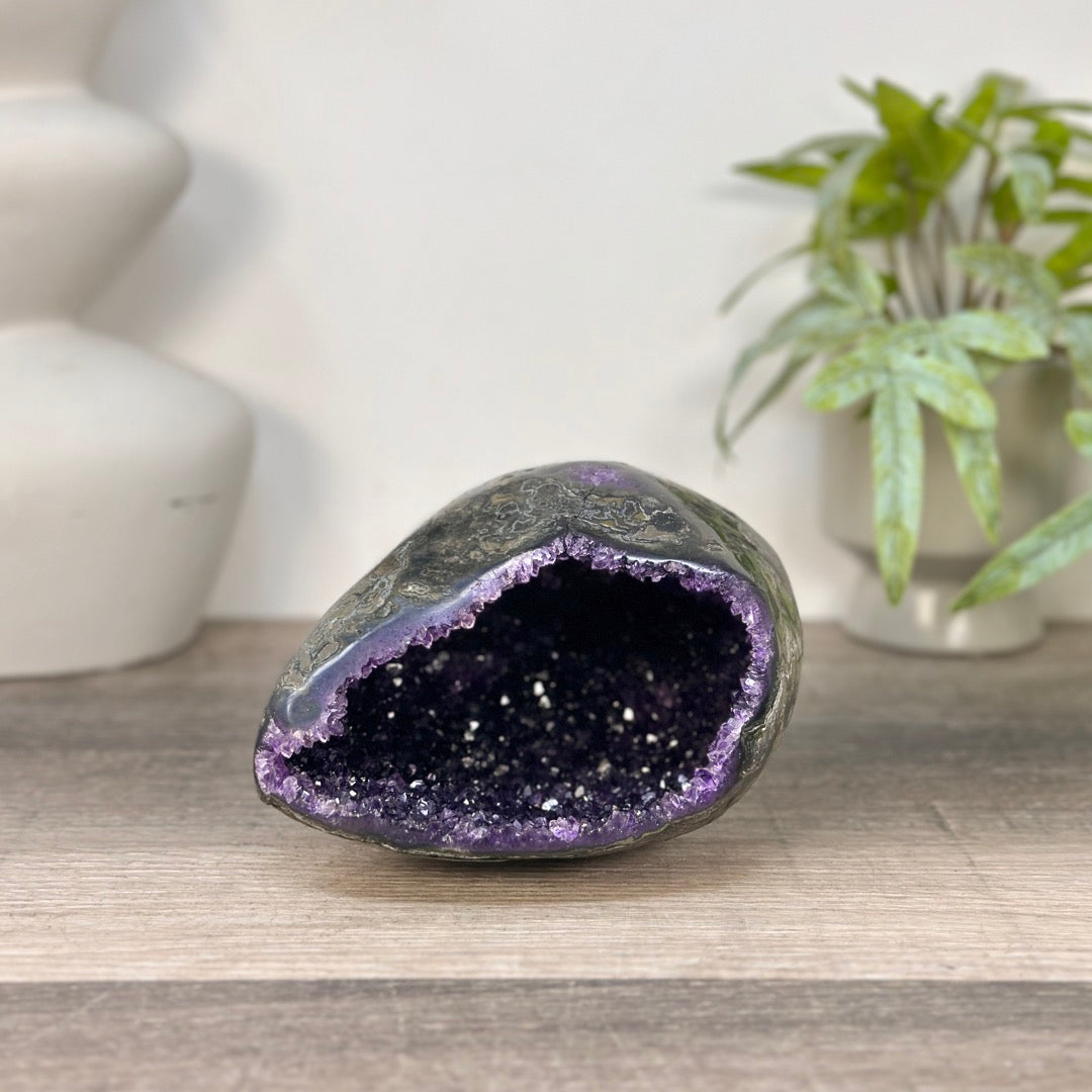 Uruguayan Amethyst Geode with Polished Shell - STGE0090