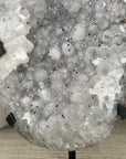 Natural white sugar quartz Geode with Stand - MWS3203