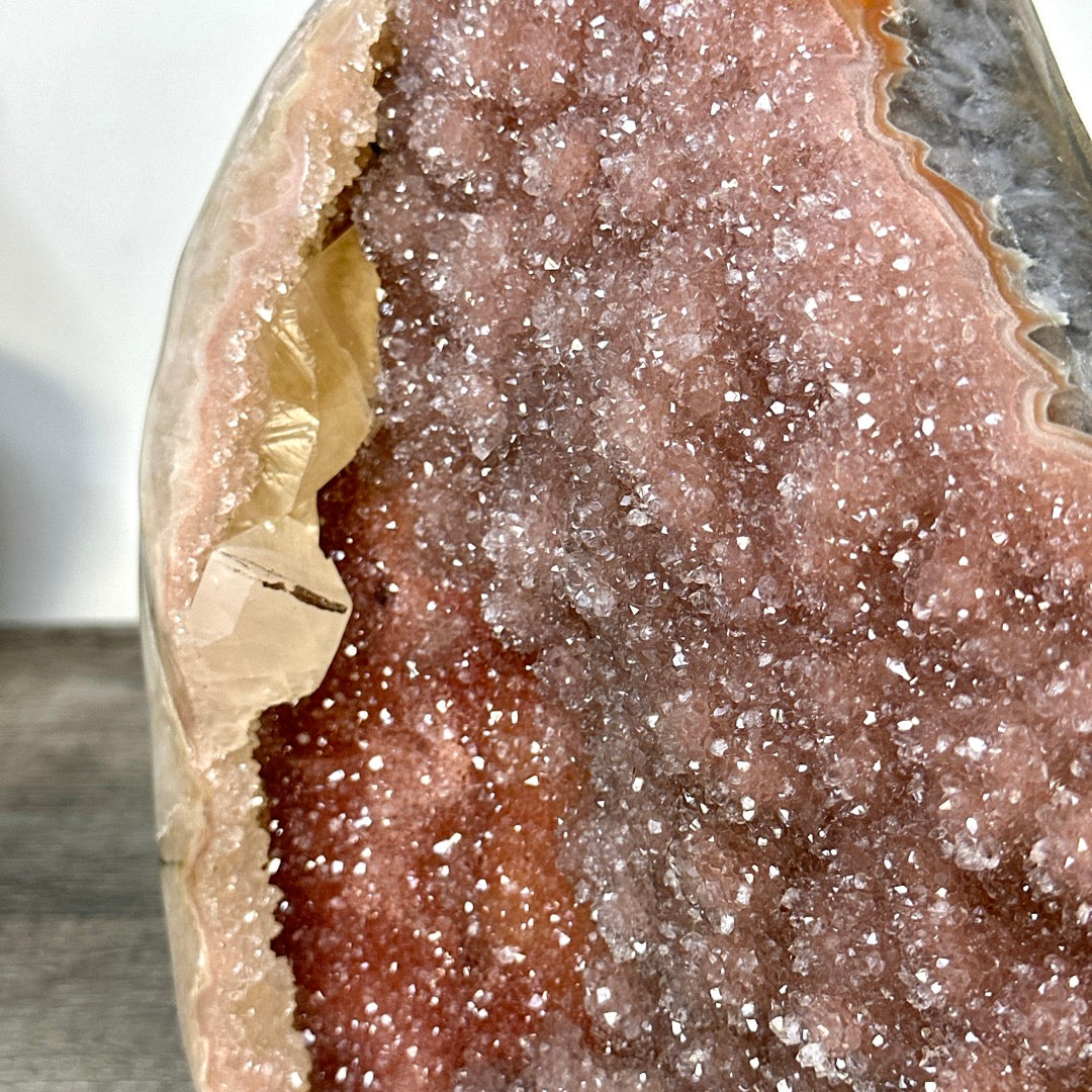 Huge Natural Pink Amethyst Statement Piece with Calcite Formation - CBP1431