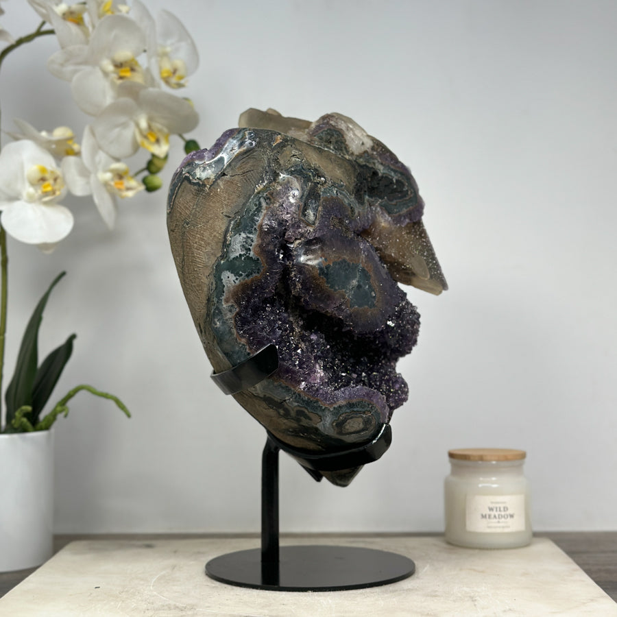 Unique Collector Grade Calcite Specimen on Amethyst Matrix - MWS0452