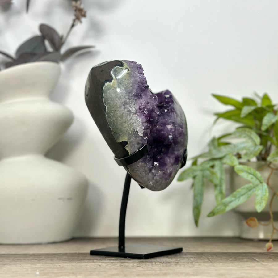 Natural Uruguayan Amethyst Crystal on Stand - MWS3207