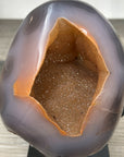 Natural Agate Geode in Orange Hues With Metal Stand - MWS2761