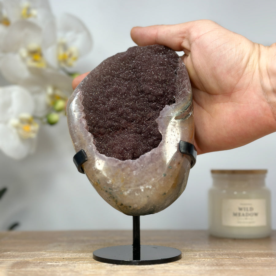 Beautiful Rose Tone Sugar Druzy Geode - MWS1462