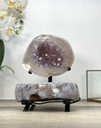 Natural amethyst Jewelry Box on Metal Stand - MWS2978