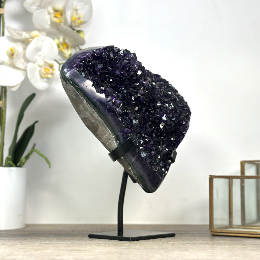 Premium Quality Natural Amethyst Specimen on Metal Display - MWS2344