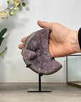 Amethyst & Agate Moon Carving - Stand Icnluded - MWS2578