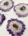 Wholesale Natural Amethyst Stalactite Slices for Jewelry Making - Bulk Flat Set - STS0066