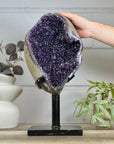 Huge XL Natural Amethyst Geode on Metal Stand - MWS3145