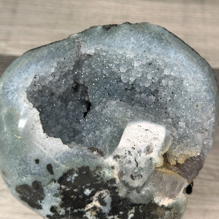 Rare Natural Quartz Druzy Geode with Hematite Formation - MWS2867