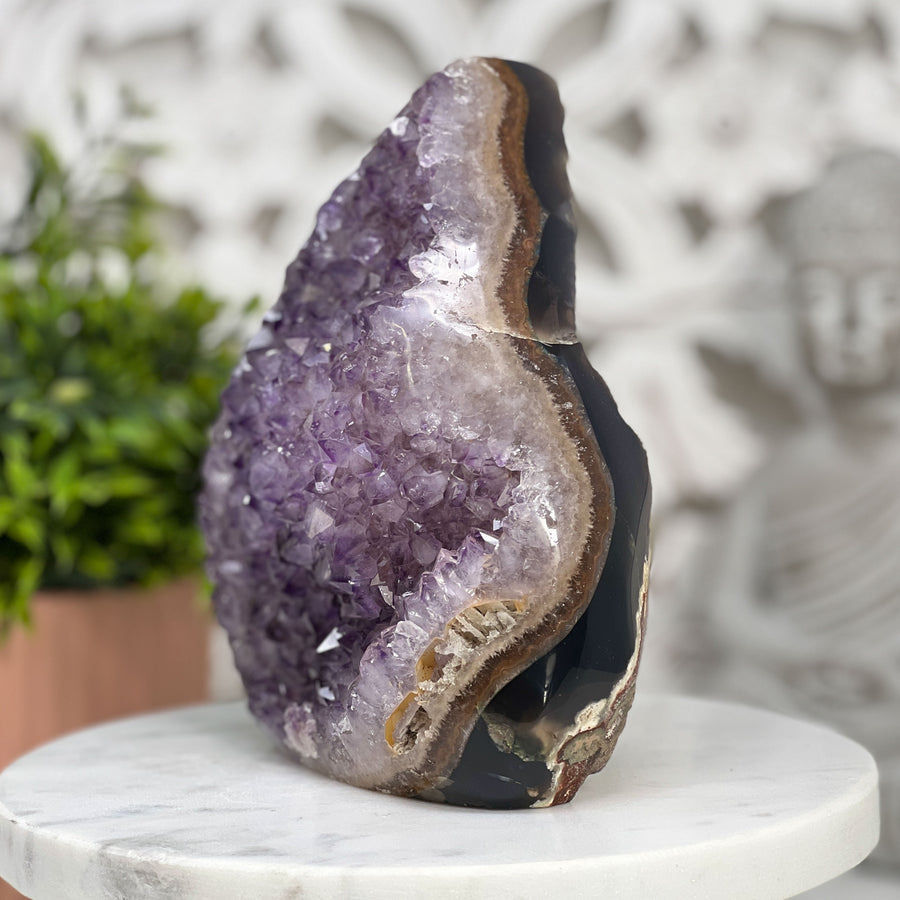 Natural Large Amethyst Flame Carving - FST0080