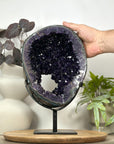 Huge Natural Deep Purple Amethyst Geode on Stand - MWS3077