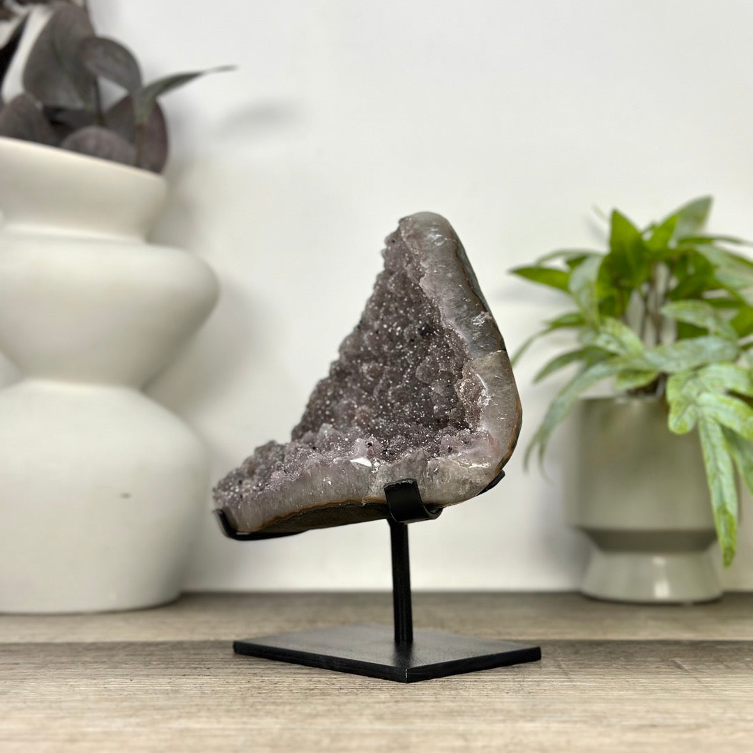 Natural Sugar Quartz Specimen on Metal Stand - MWS3371