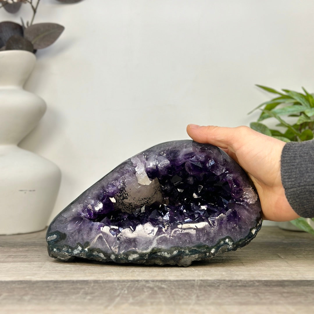 Top Quality Amethyst Geode with Calcite inclusion - STGE0070