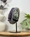 Amethyst & Green Jasper Geode on Metal Stand - MWS3101