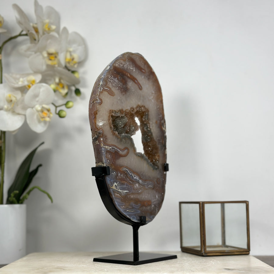 Unique Large Green &amp; Yellow Sugar Druzy Crystal Portal - MWS1961