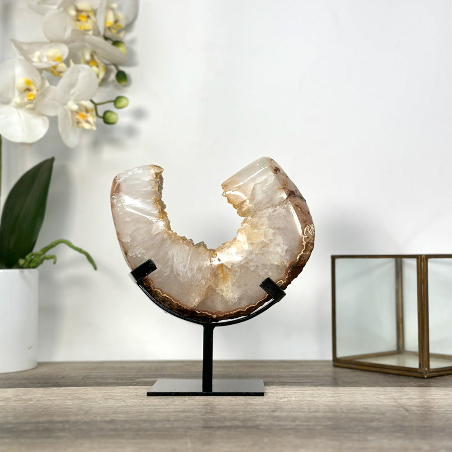 Natural Yellow Quartz Specimen – Elegant Crystal Display for Office Decor - MWS2732