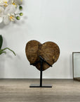 Natural Quartz Stone Heart Carving with Stand - HST0325
