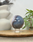 Blue Banded Agate & Druzy Quartz Sphere Geode - SPH0156