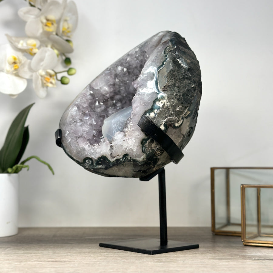 Natural Quartz Geode with Huge Calcite Formation - MWS2315