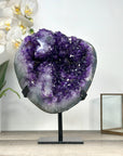 Natural Deep Purple Amethyst Geode on Metal Stand - MWS2783