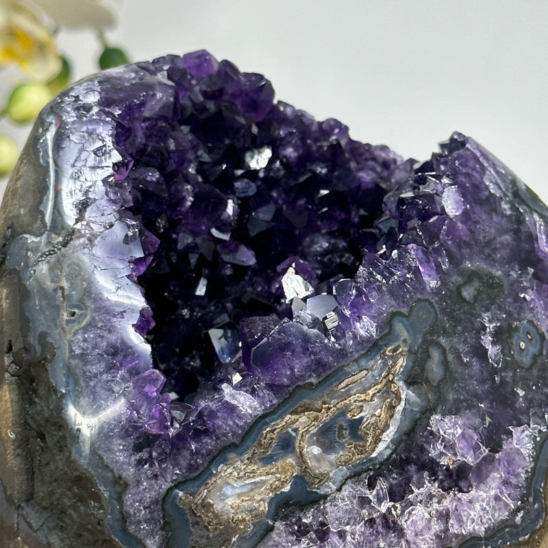 Deep Purple Natural Amethyst Cathedral Geode - CBP1087