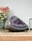 Amethyst & Banded Agate Geode with Druzy Crystals - STGE0008