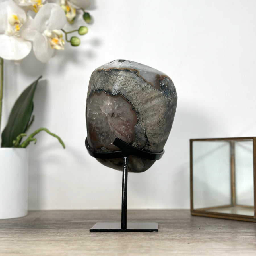 Natural Sugar Druzy Crystal Geode – Sparkling Mini Display Piece for Peaceful Home Decor - MWS2509