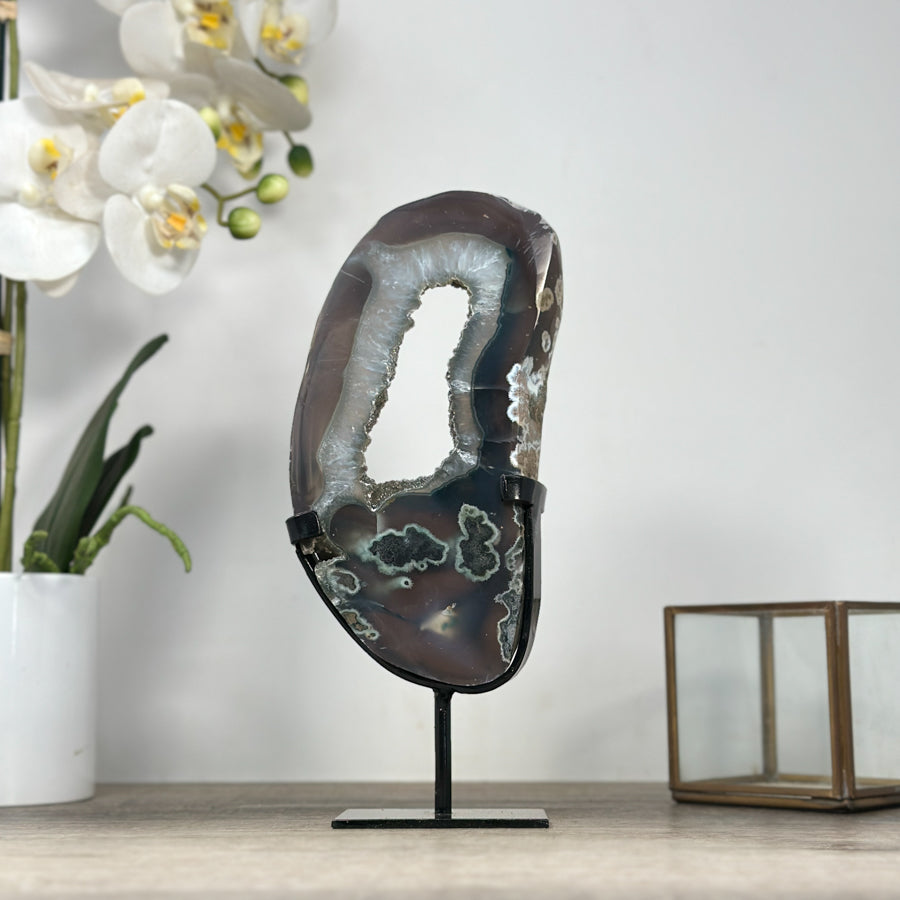 Agate &amp; Green Sugar Quartz Slice Portal - MWS2108