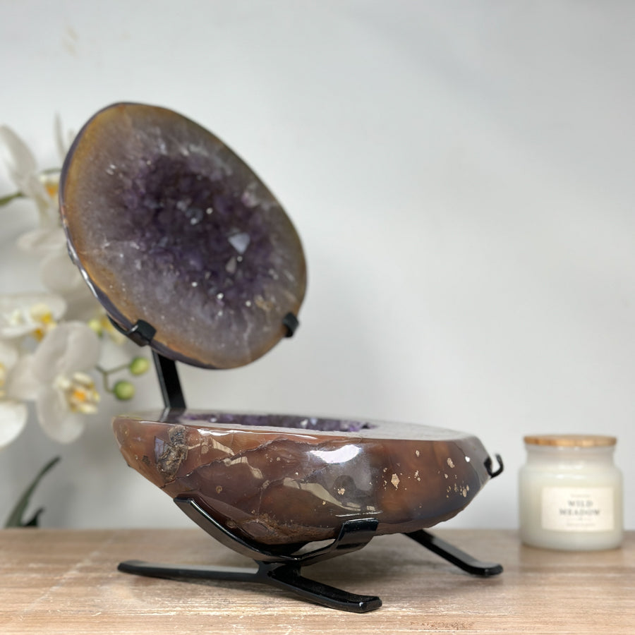 Beautiful Natural Amethyst &amp; Agate Stone Geode - MWS1770