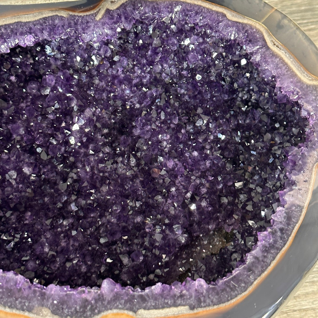 Huge Natural Amethyst Geode with Agate Shell - MWS3403