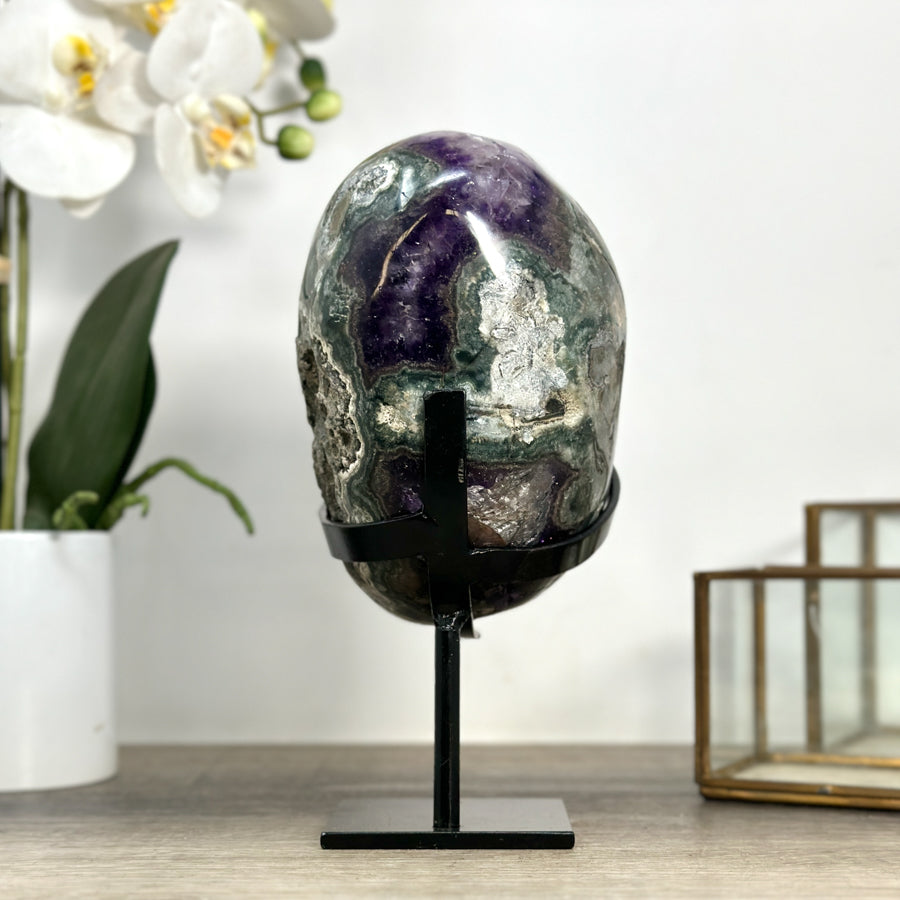 Unique Natural Amethyst Geode with Sugar Calcite Formations - MWS2259