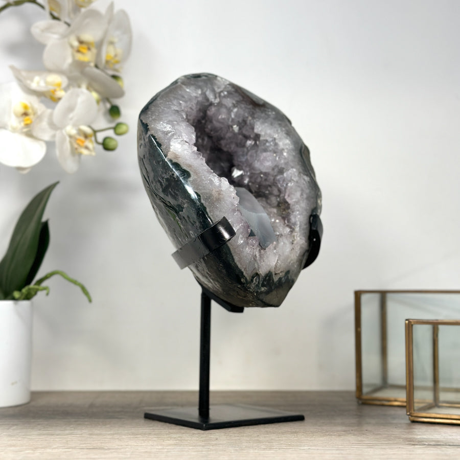 Natural Quartz Geode with Huge Calcite Formation - MWS2315