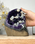 Top Grade Amethyst Cluster with Calcite Crystal Inclusions - CBP1165