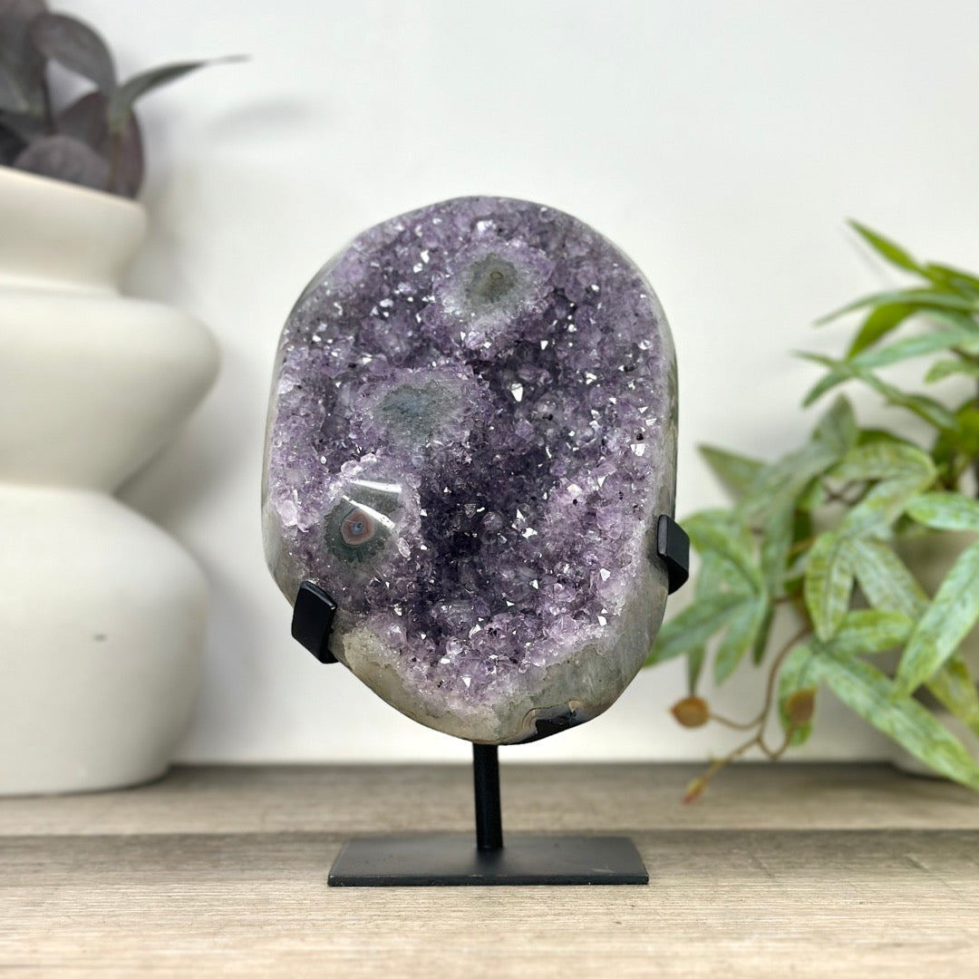 Natural Amethyst Crystal with Stalactite Eyes Formations - MWS3294