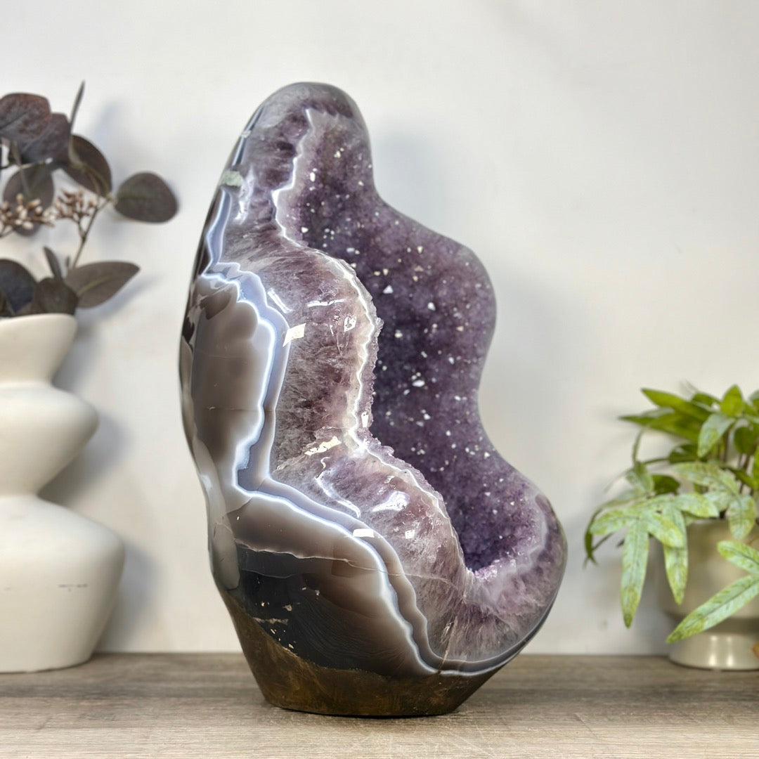 XXL 50 lb Agate &amp; Amethyst Geode Statement Piece from Uruguay - CBP1441