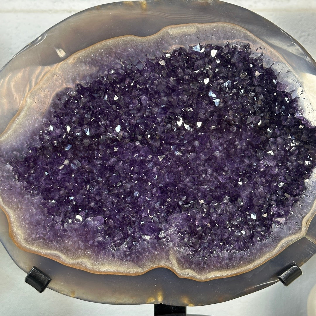 Huge Natural Amethyst Geode with Agate Shell - MWS3403