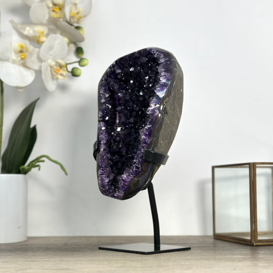 Premium Qualuty Amethyst Geode with Handmade Metallic Stand - MWS2437
