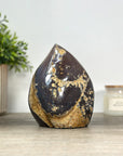 Agate & Quartz Flame Carving Geode - FST0155