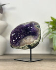 Natural Amethyst Geode with Calcite Inclusin and Green Jasper Shell - MWS3339
