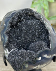 Black Amethyst & Agate Geode on Stand - MWS3284
