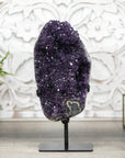 Deep Purple Natural Uruguayan Amethyst Cluster, Metal Stand Included - MWS0300