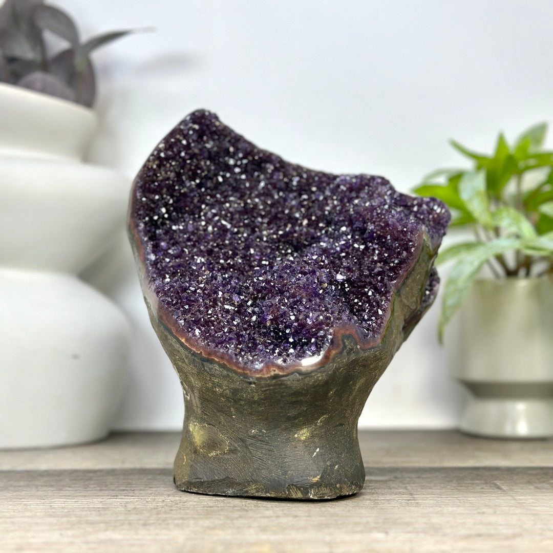 Natural Blue Agate &amp; Amethyst Crystal for Home Decor - CBP1395