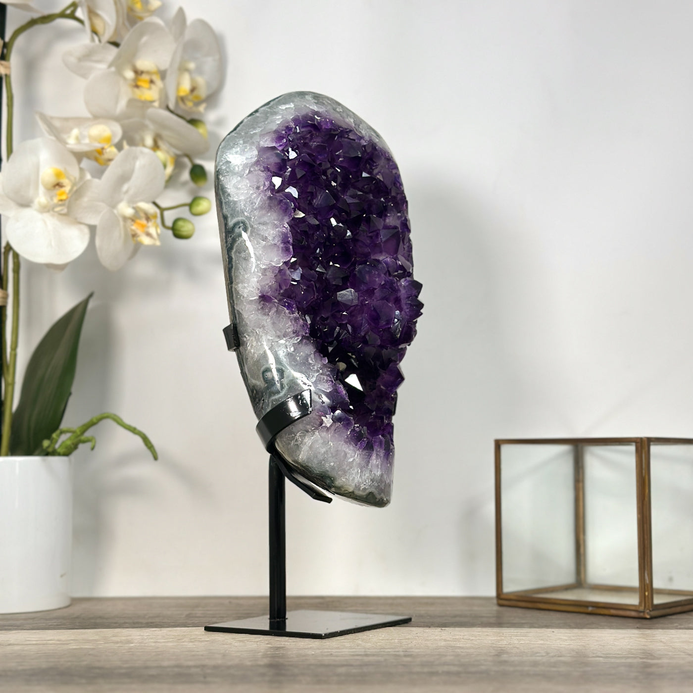 Large Amethyst Crystal Cluster on Stand for Home Decor Display - MWS2685