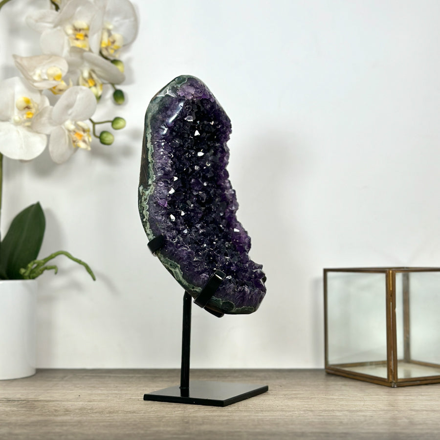 Deep Purple Amethyst Stone Cluster on Stand - MWS3028