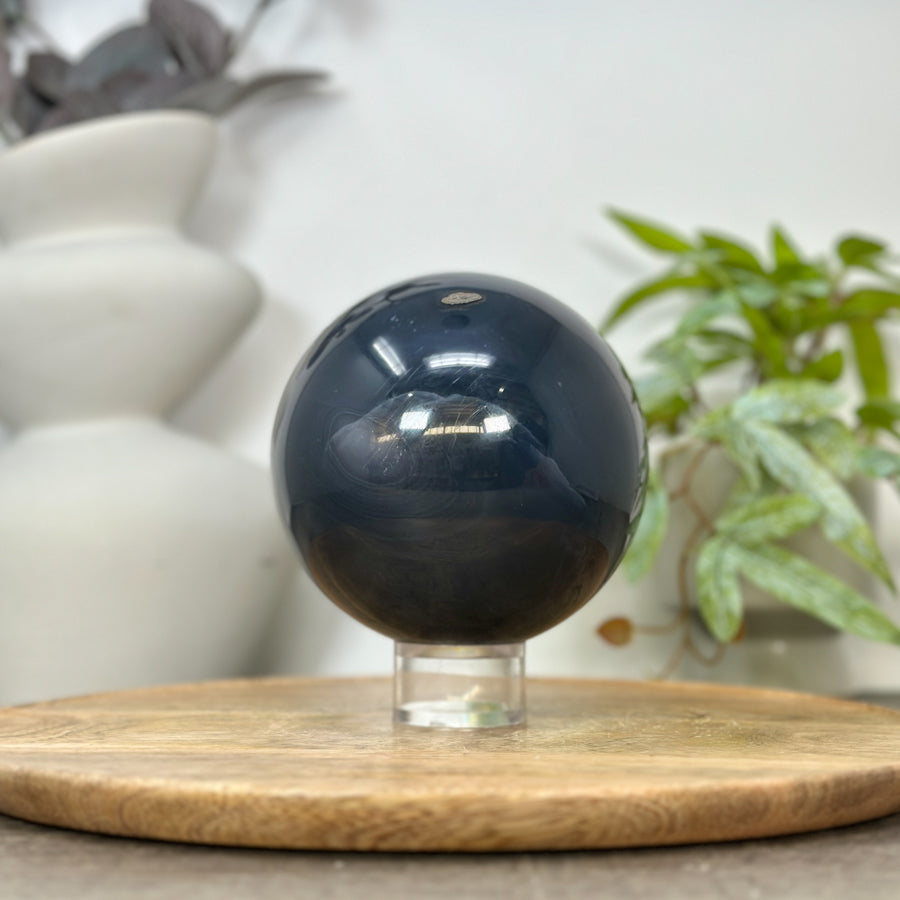 Banded Agate &amp; Quartz Druzy Sphere Geode - SPH0186