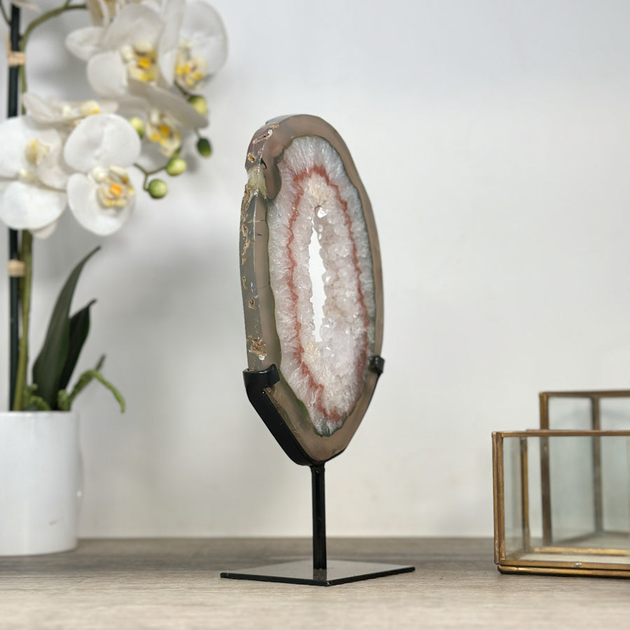 Beautiful Agate &amp; Quartz Portal with Rare Red Banding Formation - MWS2290