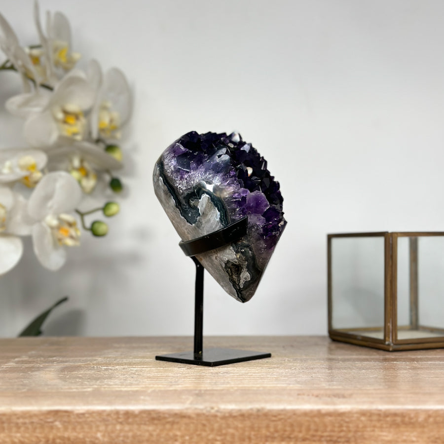 Top Grade Amethyst Crystal - Metal Stand included - MWS1825