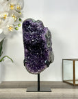 Deep Purple Amethyst Geode With Eye Formations on Metal Stand - MWS2703