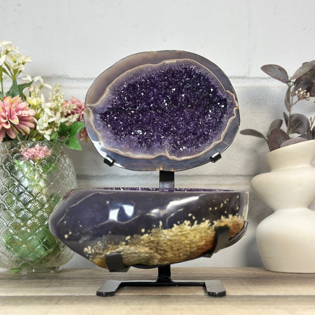Huge Natural Amethyst Geode with Agate Shell - MWS3403